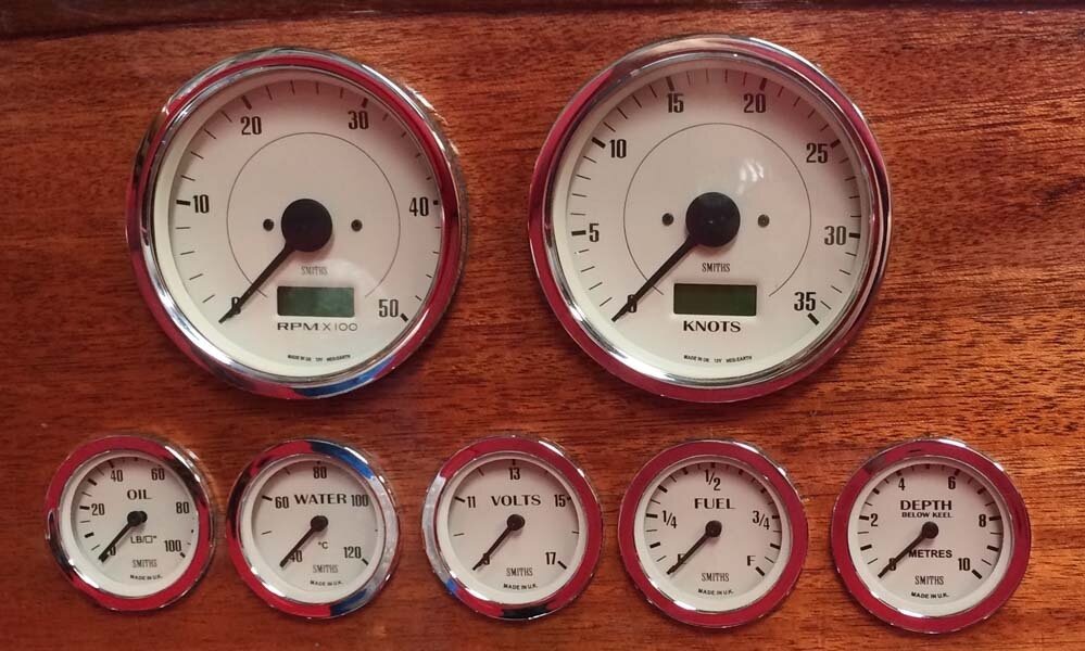 Panther Boat Project Speedometer Tachometer and minor monitoring gauges