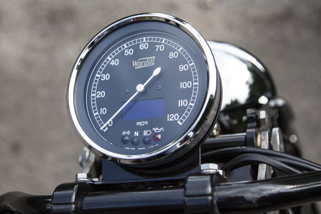 The prototype Wardill 4 motorcycle Speedometer